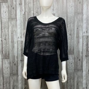 Torrid Black Open Knit Top [509]